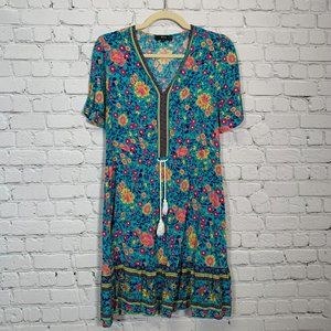 KYL Blue Floral Dress Size Medium